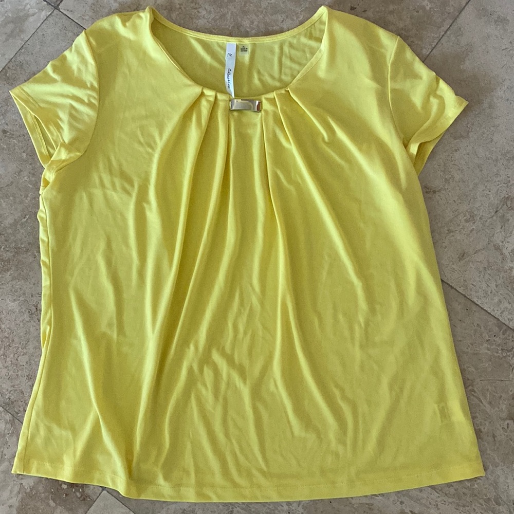 Yellow blouse.